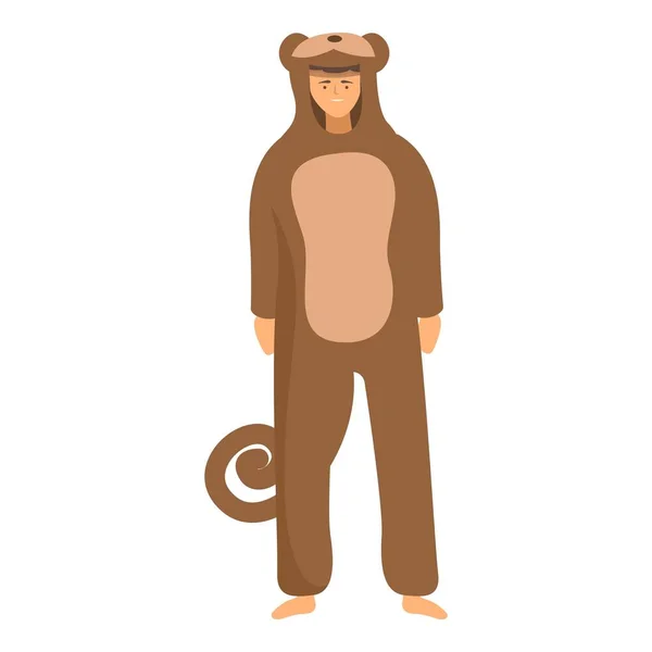 Kigurumi Monkey Icon Cartoon Vector Party Animal Costume Friend — Stock Vector