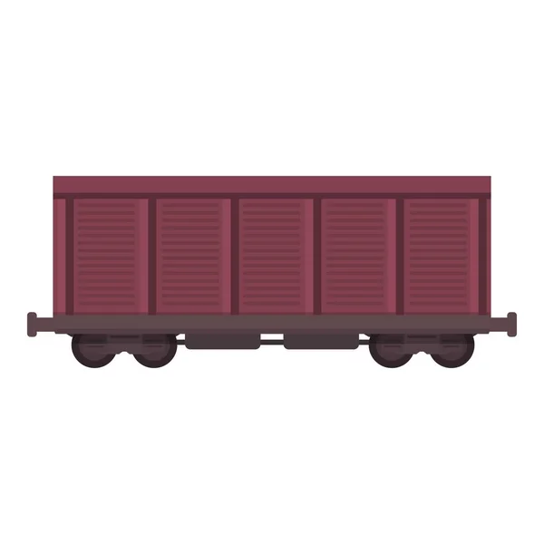 Ícone Vagão Vector Cartoon Carga Comboio Recipiente Ferroviário — Vetor de Stock