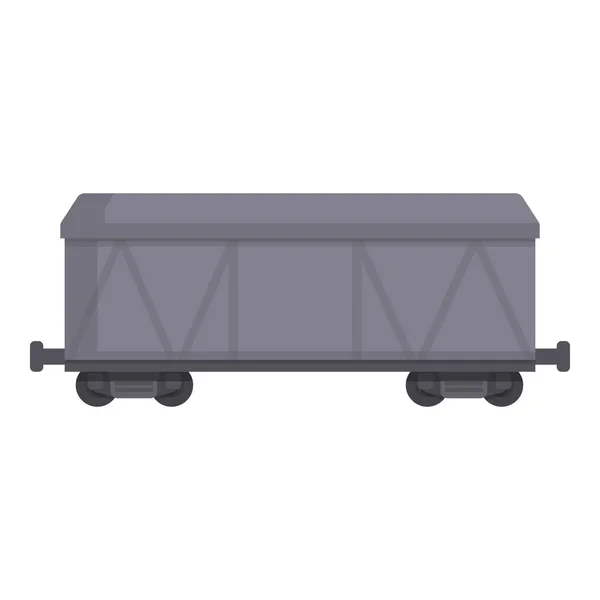 Eisenbahnwaggon Ikone Cartoon Vektor Frachtgut Transportkohle — Stockvektor