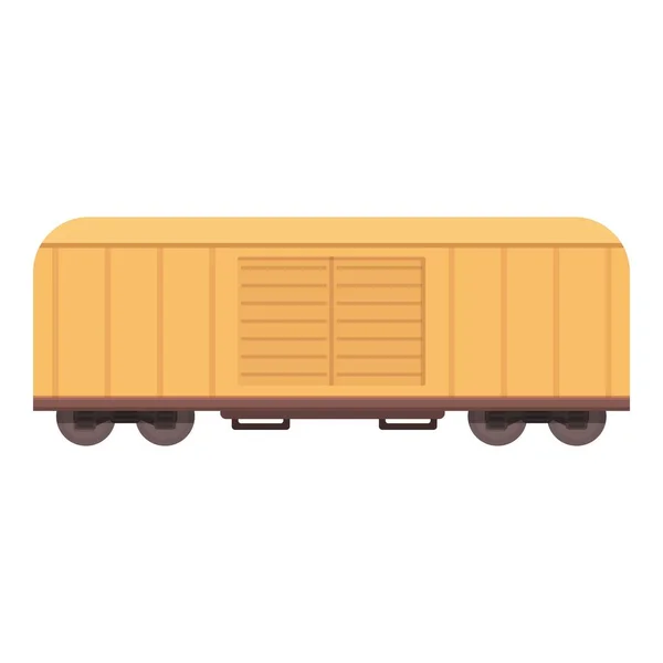 Cargo Wagon Icon Cartoon Vector Barang Kereta Batubara Tank - Stok Vektor