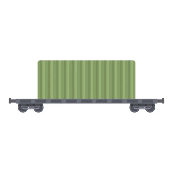 Cartoon Vektor Für Güterwagen Ikone Eisenbahncontainer Reisestraße — Stockvektor