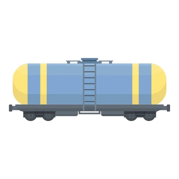 Carro Cisterna Serbatoio Icona Vettore Cartone Animato Treno Merci Viaggio — Vettoriale Stock