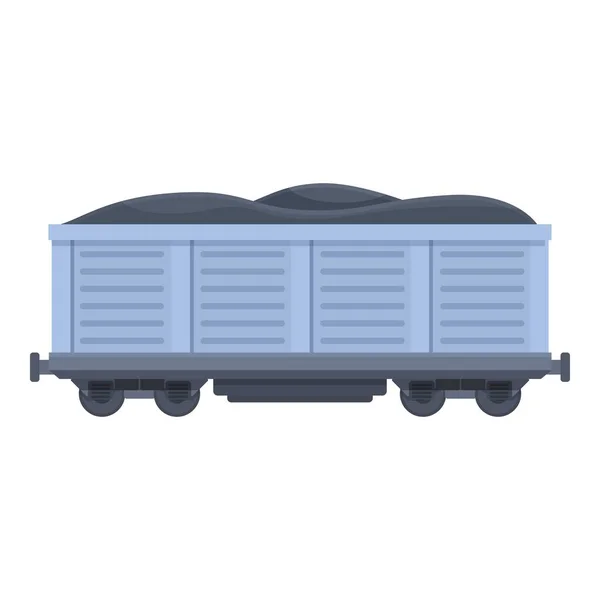 Coal Wagon Icon Cartoon Vector Train Cargo Energy Metal — Stock Vector