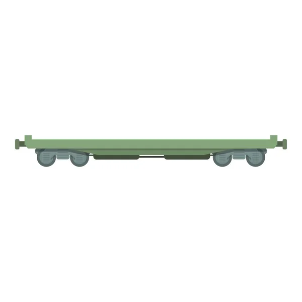 Vector Dibujos Animados Icono Plataforma Vagón Tren Carga Transporte Locomotoras — Archivo Imágenes Vectoriales