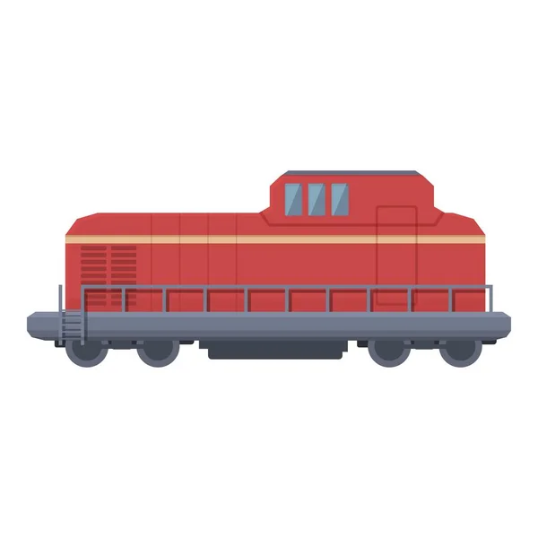 Trens Vermelhos Ícone Cartoon Vector Mercadorias Carga Recipiente Ferroviário — Vetor de Stock