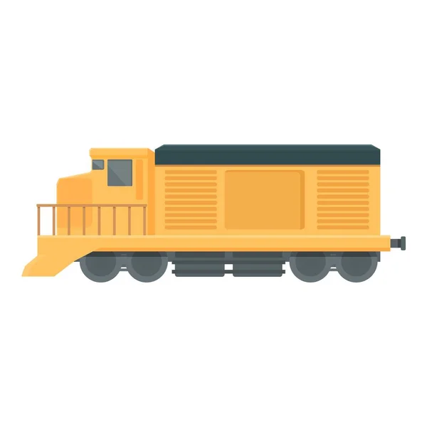 Yellow Train Icon Cartoon Vector Cargo Wagon Transport Industry — Stock Vector