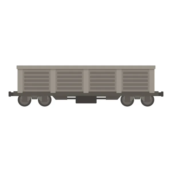 Icono Carga Acero Vector Dibujos Animados Vagón Tren Transporte Ferroviario — Archivo Imágenes Vectoriales