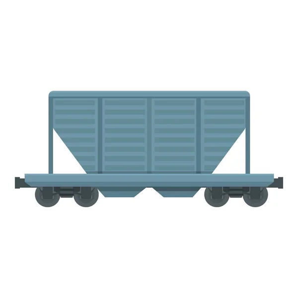 Transport Wagon Icône Dessin Animé Vecteur Train Marchandises Transport Charbon — Image vectorielle