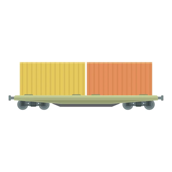Cartoon Vektor Für Frachtcontainer Eisenbahnwaggon Transportmetall — Stockvektor