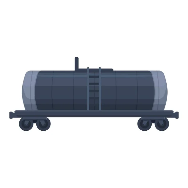 Öltankwagen Ikone Cartoon Vektor Zugfracht Transport Diesel — Stockvektor