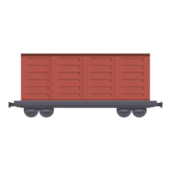 Icono Vagón Comercial Vector Dibujos Animados Tren Carga Energía Metálica — Vector de stock