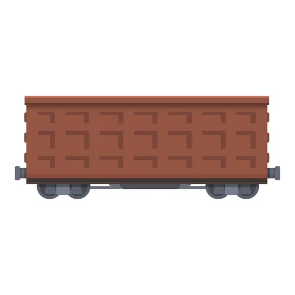 Φορτηγό Βαγόνι Εικονίδιο Κινουμένων Σχεδίων Εμπορεύματα Σιδηροδρομικές Μεταφορές — Διανυσματικό Αρχείο