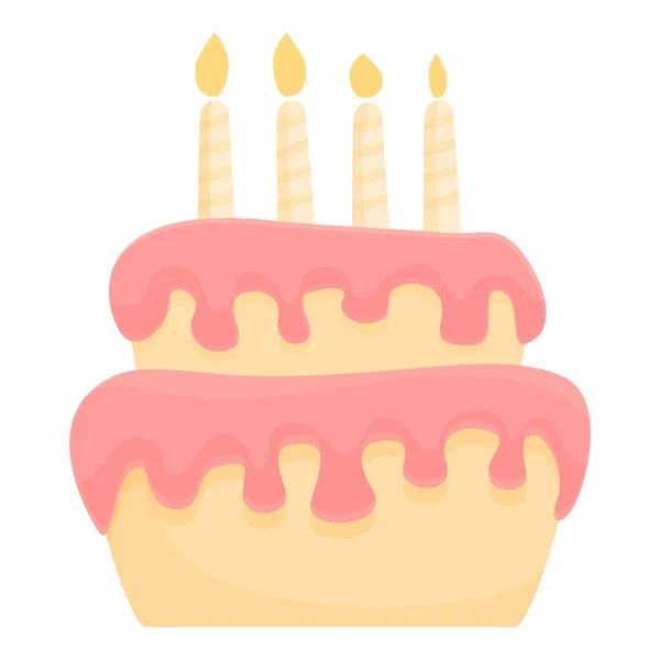Gender Party Cake Icon Cartoon Vector Reveal Love Happy Element — Stock Vector