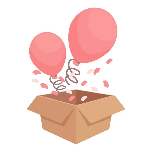 性别派对礼品盒图标动画矢量 婴儿淋浴 孩子们快乐 — 图库矢量图片