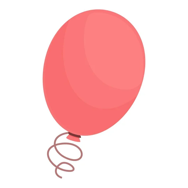 ジェンダーパーティーの赤い風船のアイコンの漫画のベクトル シャワー ベイビー ピンク招待状 — ストックベクタ