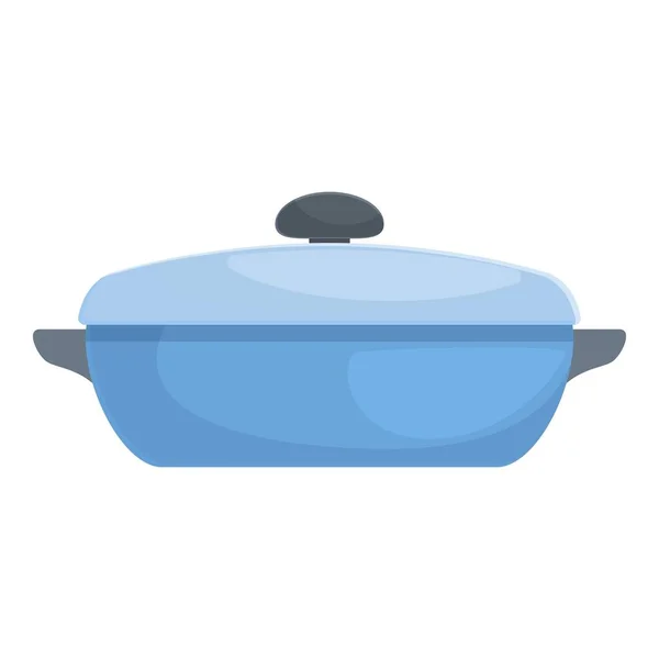 Vecteur Dessin Animé Icône Pot Cuisine Cuire Plat Bol Dîner — Image vectorielle
