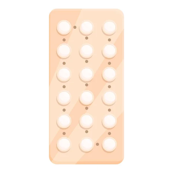 Gyógyszer Tabletta Ikon Rajzfilm Vektor Fogamzásgátló Egészségügyi Csomag — Stock Vector