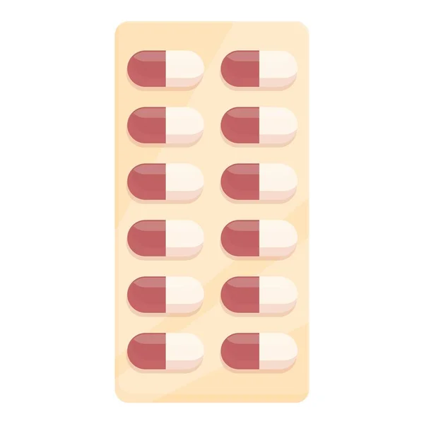 Anticonceptie Capsule Icoon Cartoon Vector Geboortebeperking Drugsblisterverpakking — Stockvector