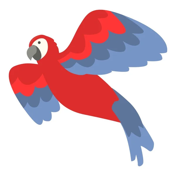 Icono Guacamayo Vector Dibujos Animados Loro Pájaro Mosca Animal — Vector de stock