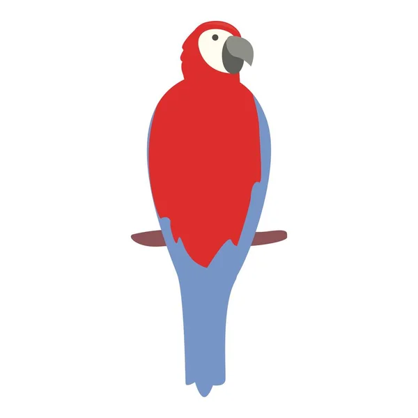 Guacamayo Árbol Icono Vector Dibujos Animados Loro Pájaro Selva Natural — Vector de stock