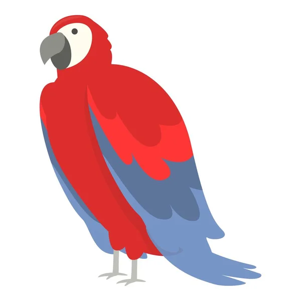 Carino Vettore Icona Macaw Cartone Animato Uccello Pappagallo Giungla Naturale — Vettoriale Stock