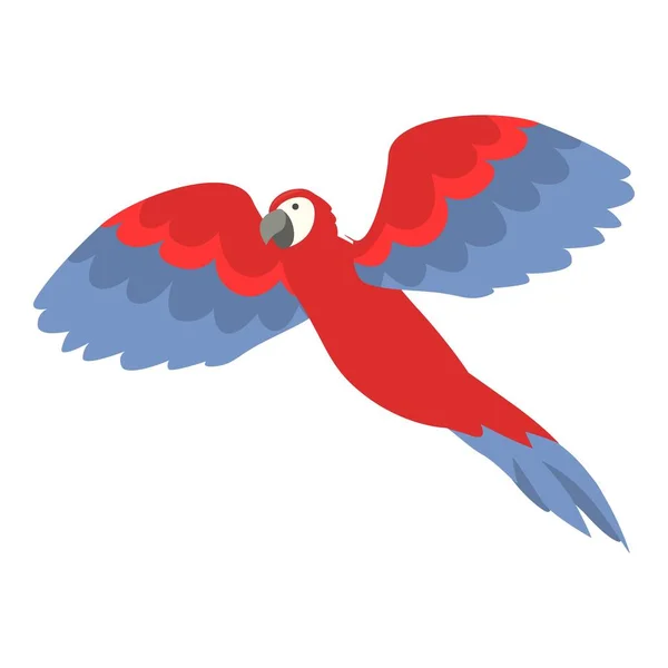 Macaw Mosca Icono Vector Dibujos Animados Pájaro Tropical Linda Mascota — Vector de stock