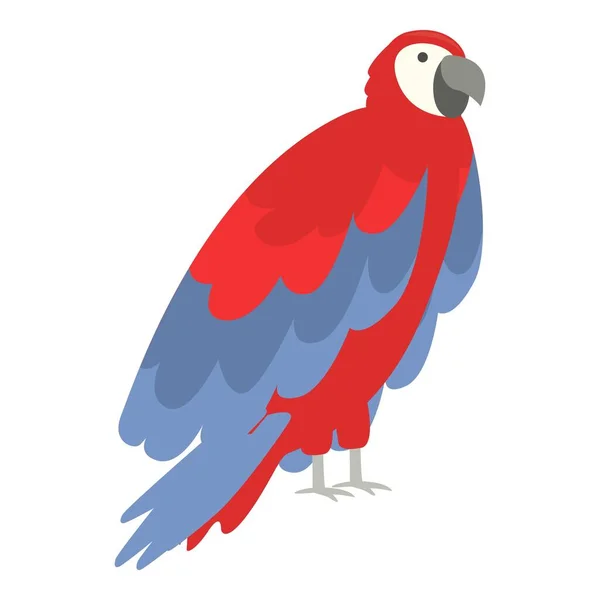Carino Vettore Icona Macaw Cartone Animato Pappagallo Uccello Ara Della — Vettoriale Stock