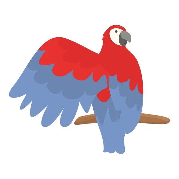 Lekfull Macaw Ikon Tecknad Vektor Papegojfågel Naturdjungel — Stock vektor