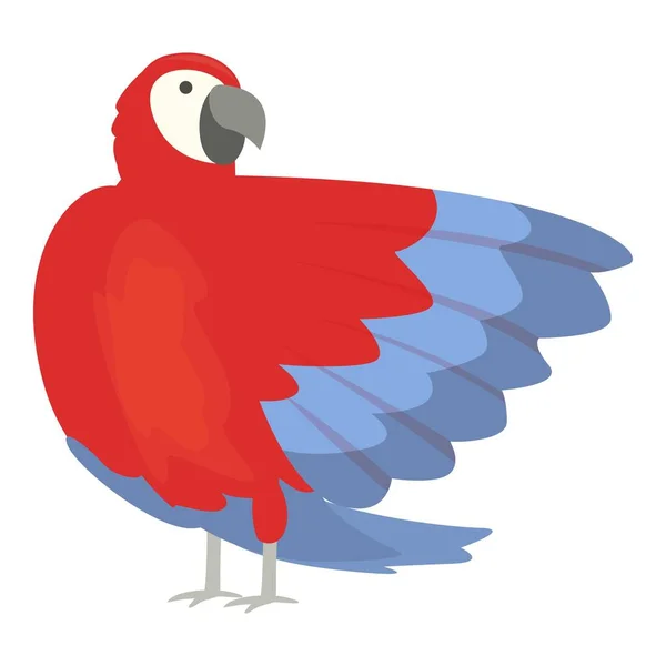 Червоний Макарони Значок Мультфільму Вектор Тропічний Птах Зоопарк Джунглів — стоковий вектор