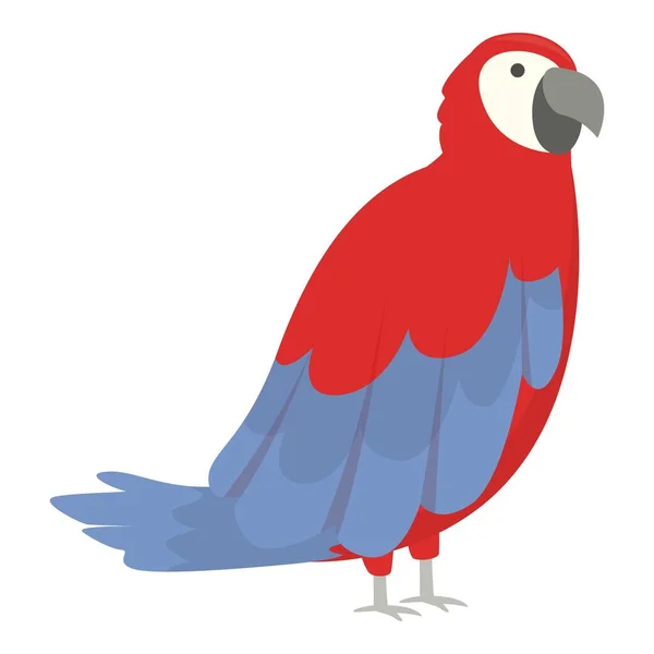 Paradiso Macaw Icona Vettore Cartone Animato Uccello Pappagallo Rosso Tropicale — Vettoriale Stock