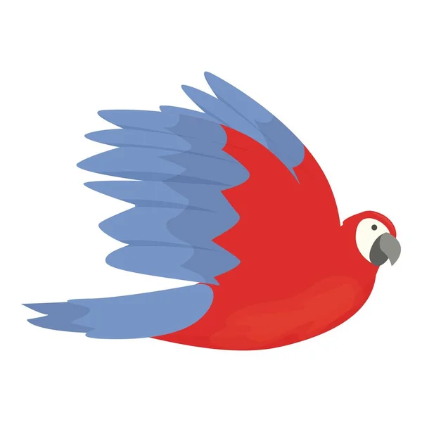 Ikona Ptaka Macaw Wektor Kreskówki Tropikalna Papuga Mucha Czerwona — Wektor stockowy