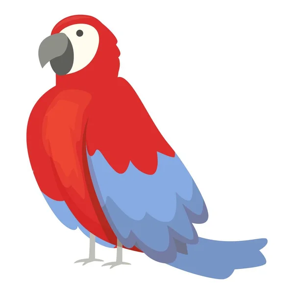 Macaw Perroquet Icône Dessin Animé Vecteur Oiseau Tropical Plume Bleue — Image vectorielle
