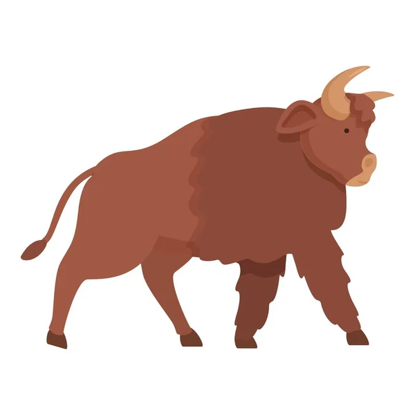 美国公牛图标卡通矢量 动物野牛 哺乳动物群 — 图库矢量图片