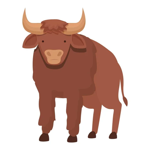 哺乳动物图标动画病媒 美国野牛 牧民用水 — 图库矢量图片