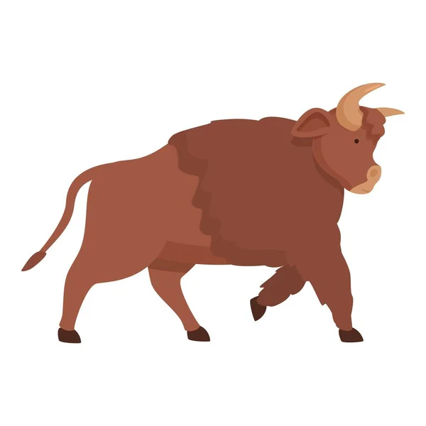 村庄水牛图标动画矢量 动物公牛 哺乳动物的头 — 图库矢量图片