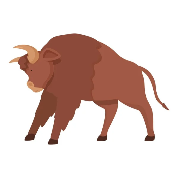 哺乳动物野牛图标动画矢量 动物公牛 — 图库矢量图片