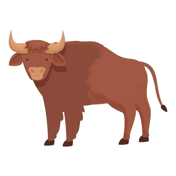 自然水牛图标动画矢量 哺乳动物奶牛 — 图库矢量图片