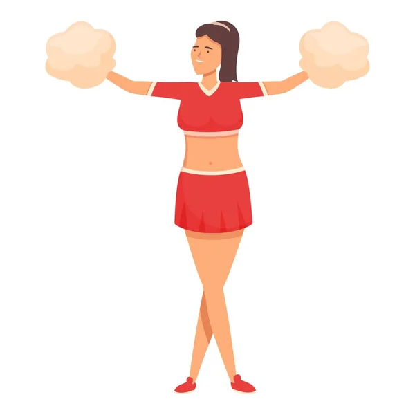 Fitness Mädchen Symbol Cartoon Vektor Jubelführer Weibchen — Stockvektor