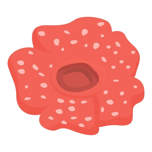 Red Rafflesia Icono Vector Dibujos Animados Flor Tropical Dibujo Asia — Vector de stock