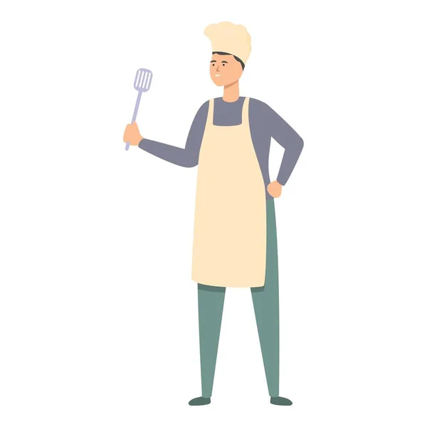 Homme Cuisinier Icône Dessin Animé Vecteur Nourriture Familiale Repas Soir — Image vectorielle