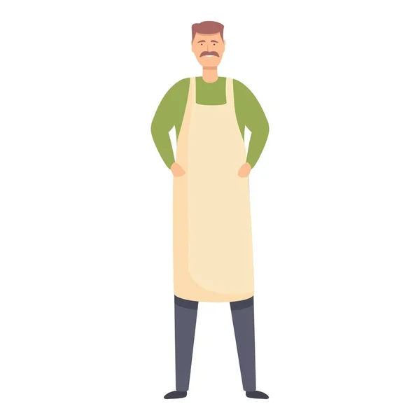 Ícone Tabela Homem Home Vector Dos Desenhos Animados Cozinheiro Familiar — Vetor de Stock