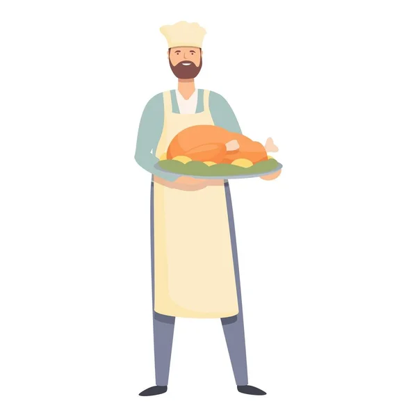 Hausgemachte Hühner Ikone Cartoon Vektor Familienkoch Abendessen — Stockvektor
