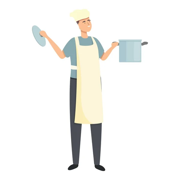Soupe Cuisinier Icône Dessin Animé Vecteur Nourriture Familiale Repas Maison — Image vectorielle