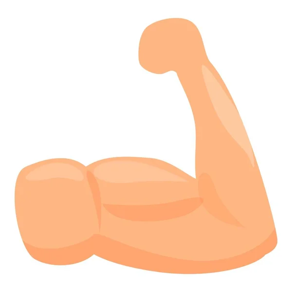 Fuerte Icono Muscular Vector Dibujos Animados Brazo Bíceps Mano Corporal — Archivo Imágenes Vectoriales