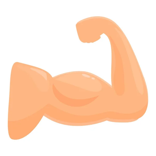 Gym Biceps Icoon Cartoon Vector Sterke Arm Flexlichaam — Stockvector
