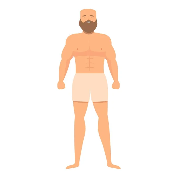 Gezonde Man Icoon Cartoon Vector Spier Sterk Arm Biceps — Stockvector