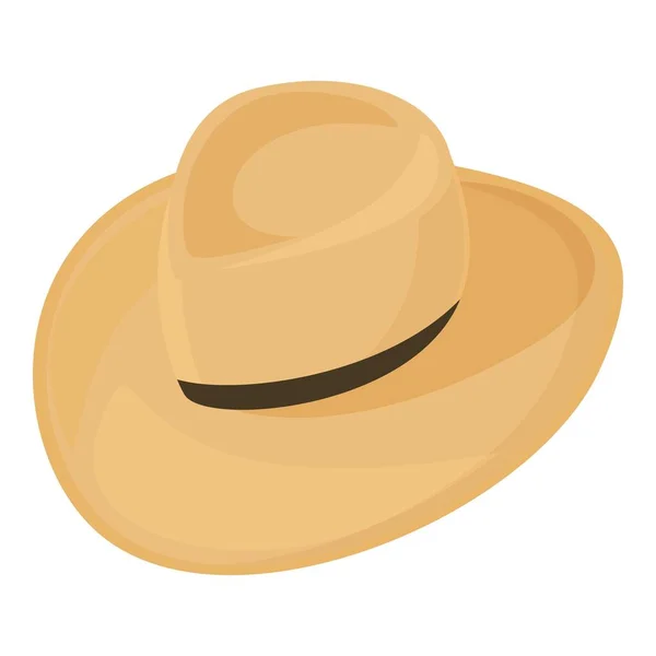 Texas Cowboy Hatt Ikon Tecknad Vektor Rodeo Läder Usa Land — Stock vektor