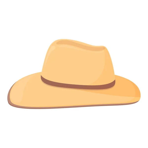 Male Cowboy Hat Icon Cartoon Vector Western Rodeo Costume Head — Stock Vector