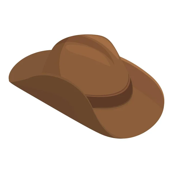 Cowboy Καπέλο Σχεδιασμό Εικονίδιο Κινουμένων Σχεδίων Δυτικό Τέξας Ενδυμασία — Διανυσματικό Αρχείο