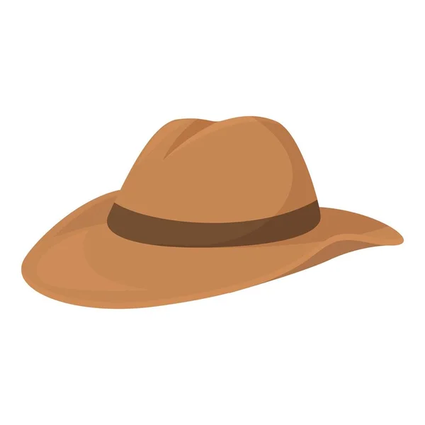 Rodeo Cowboy Cappello Icona Vettore Cartone Animato Pelle Occidentale Ovest — Vettoriale Stock